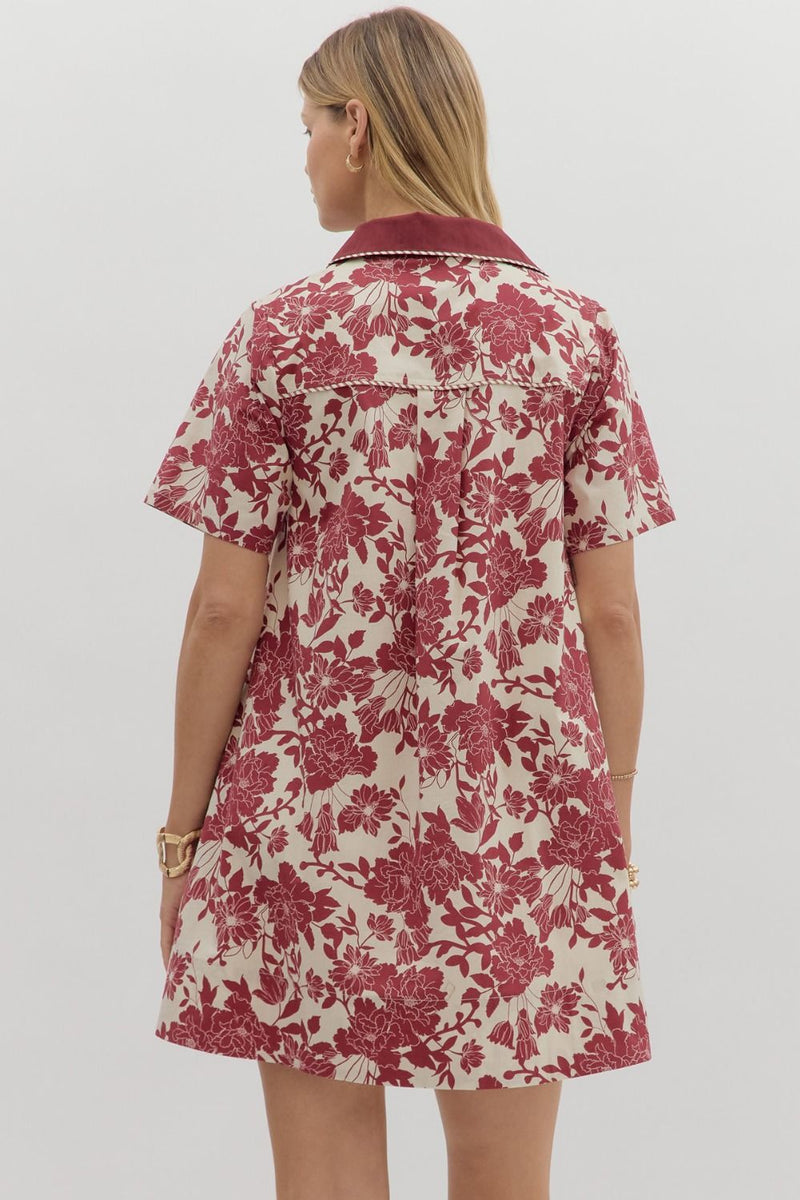 Burgundy Floral Dress