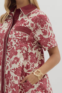 Burgundy Floral Dress