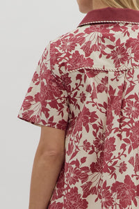 Burgundy Floral Dress