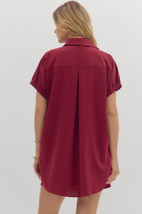 Dolman Collared Dress (maroon)