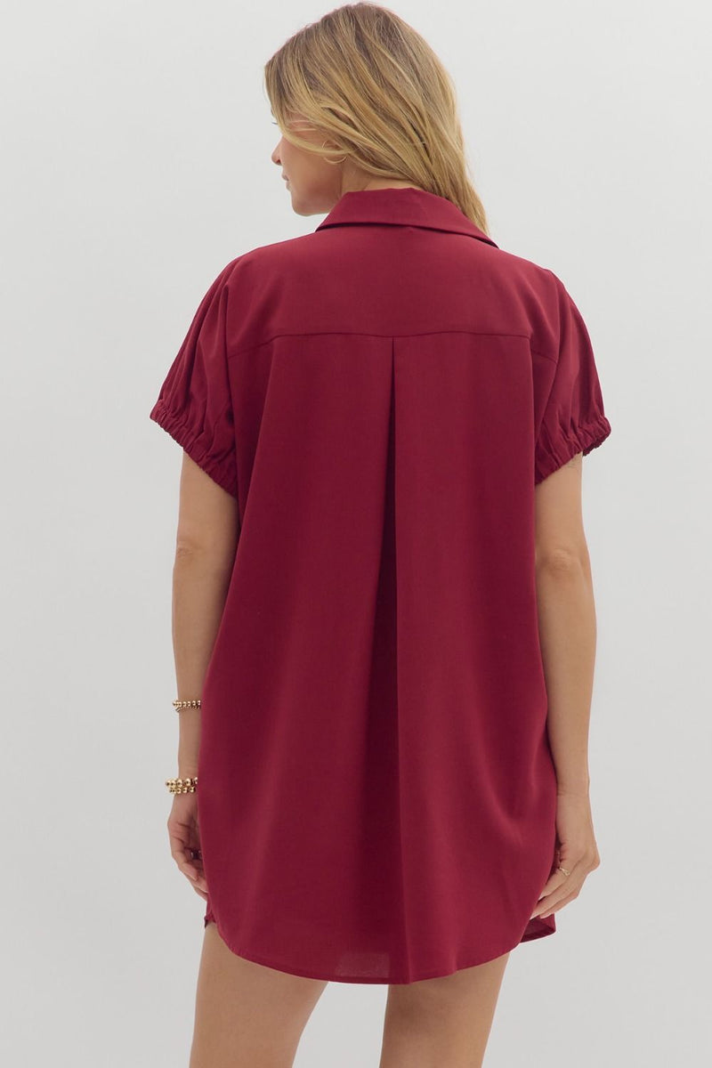 Dolman Collared Dress (maroon)