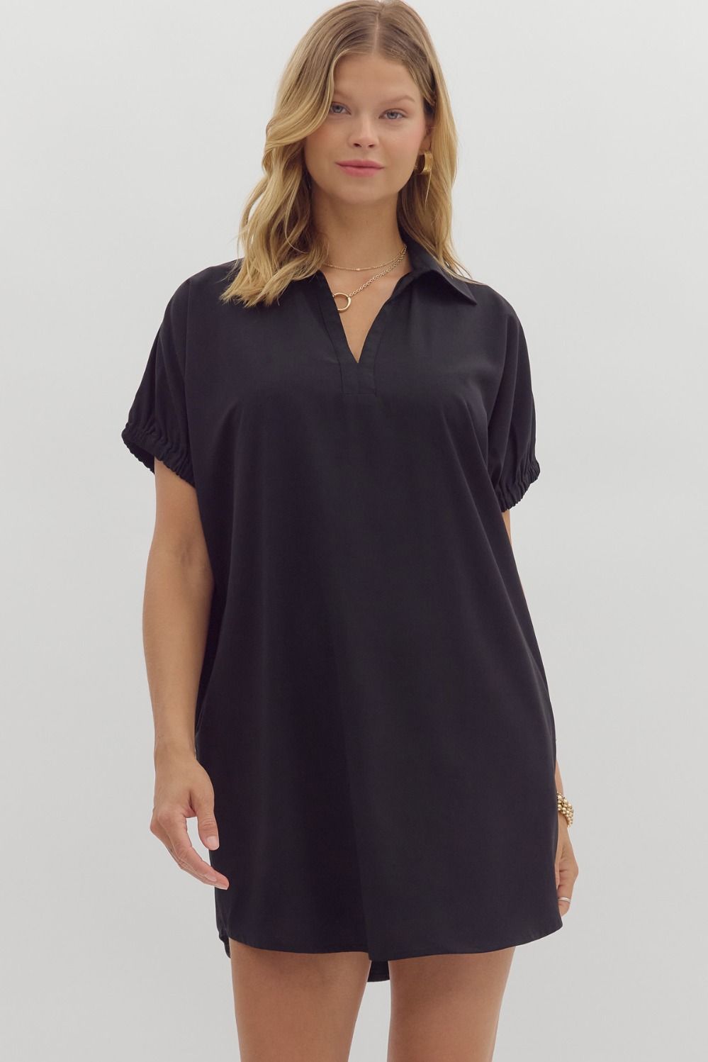 Dolman Collared Dress (black)