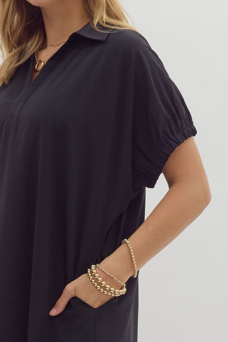 Dolman Collared Dress (black)