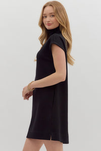 Mockneck Short Sleeved Dress (black)