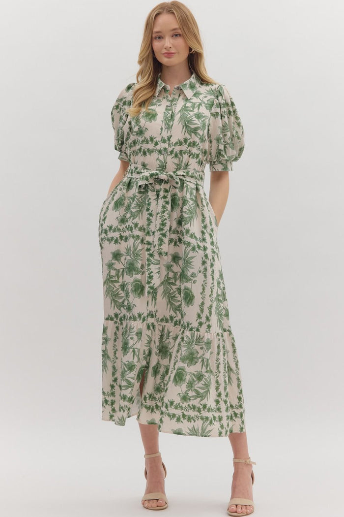 Basil Print Dress - GEORGE-MARY'S