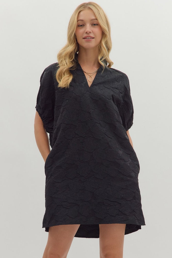 Black Jacquard Dress