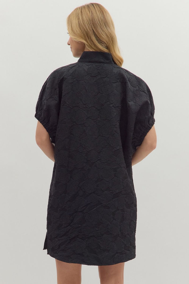 Black Jacquard Dress