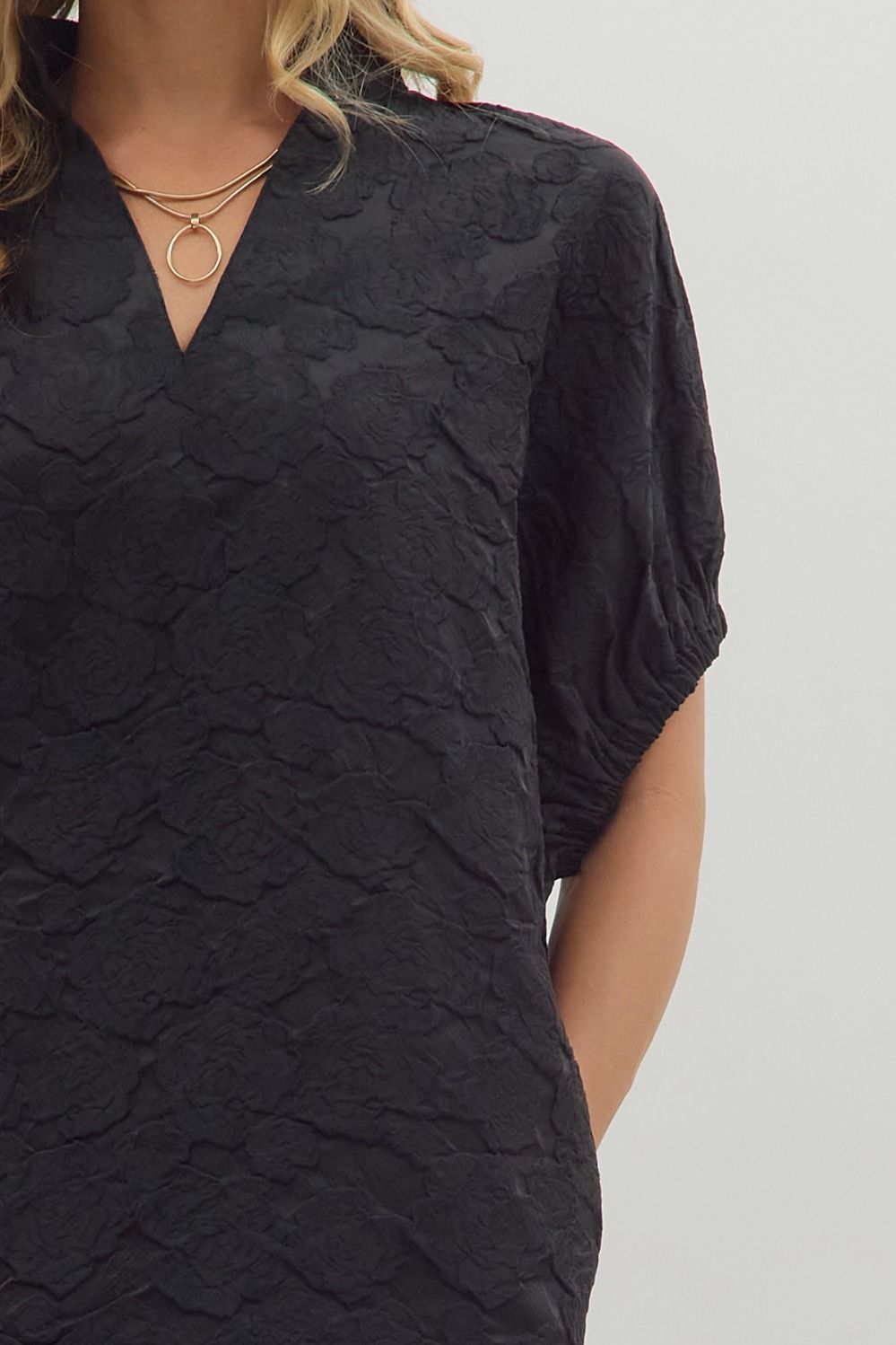 Black Jacquard Dress