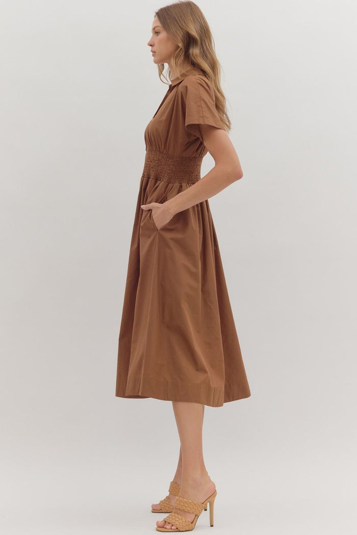 Sundays Smocked Dress (coffee)