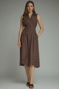 Rowan Midi Dress (brown)