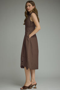 Rowan Midi Dress (brown)