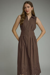 Rowan Midi Dress (brown)