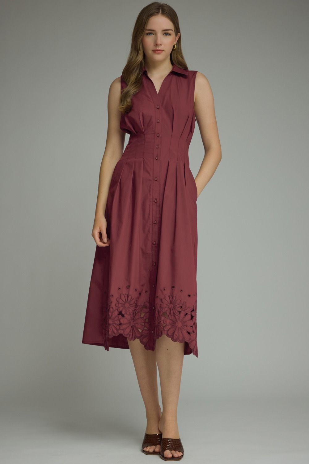 Rowan Midi Dress (wine)