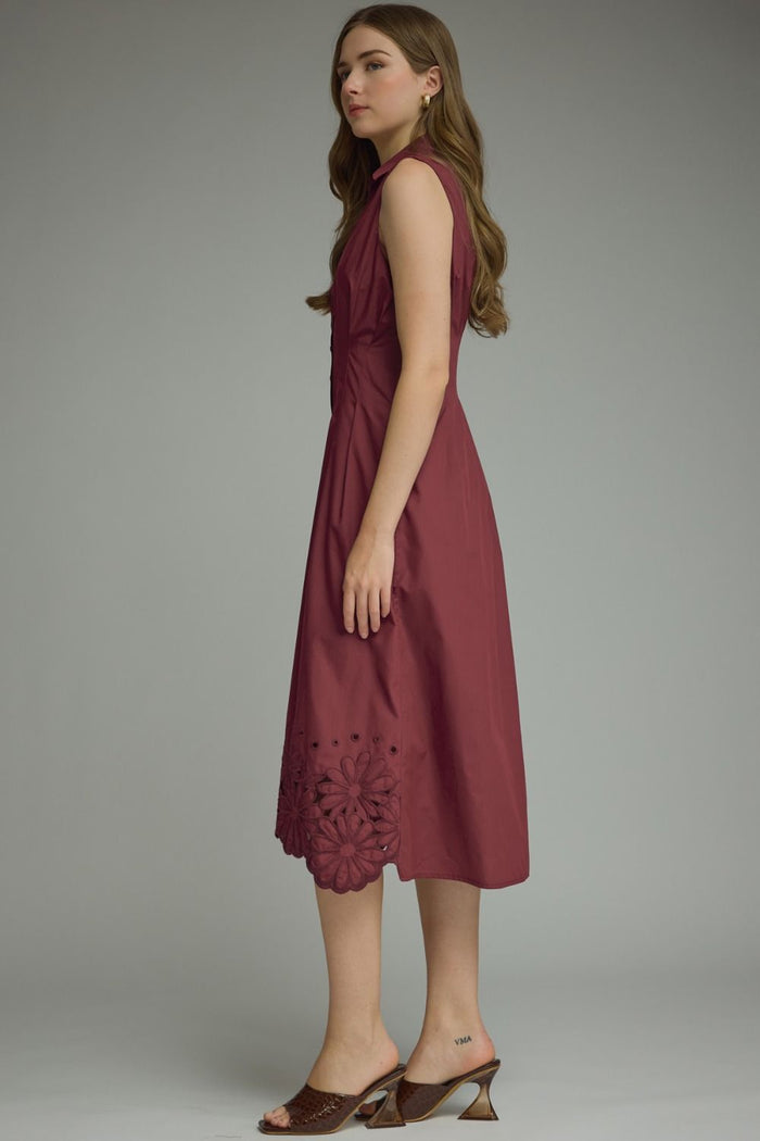 Rowan Midi Dress (wine) - GEORGE-MARY'S