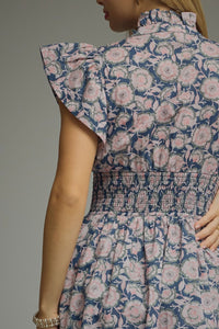 Milly Floral Smocked Midi Dress