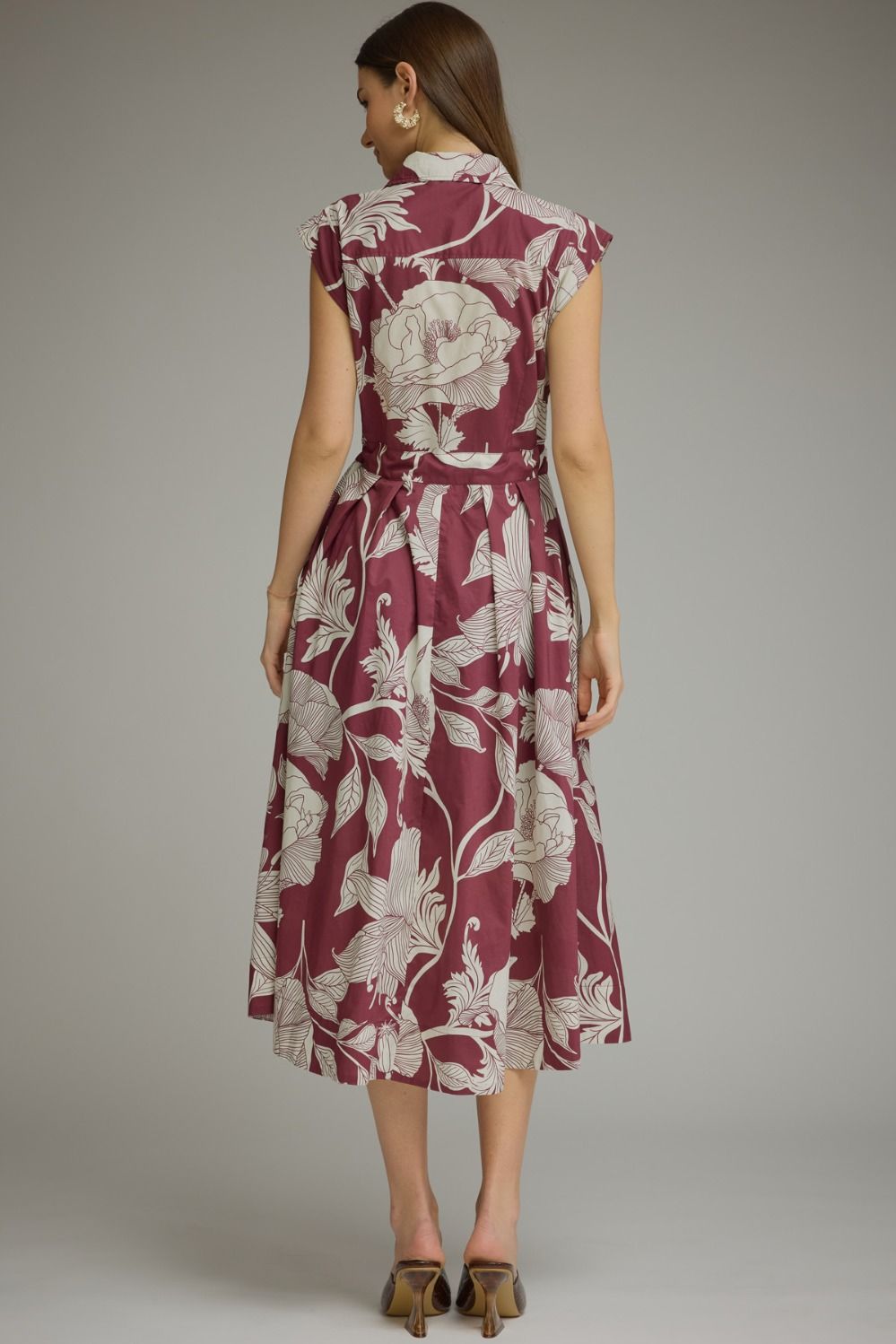 PREORDER Molly Maroon Floral Midi Dress