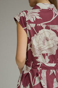 PREORDER Molly Maroon Floral Midi Dress