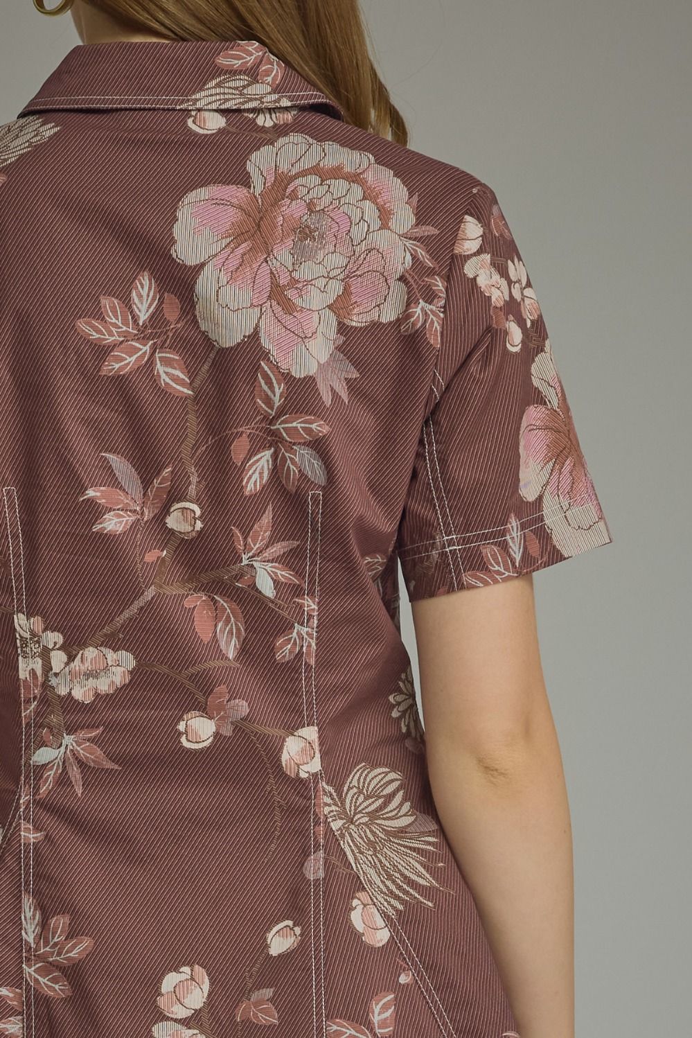 Briggs Floral Mini Dress (dried rose)