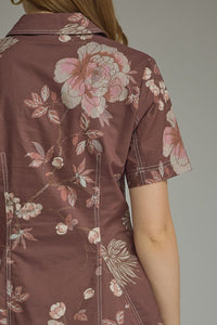 Briggs Floral Mini Dress (dried rose)