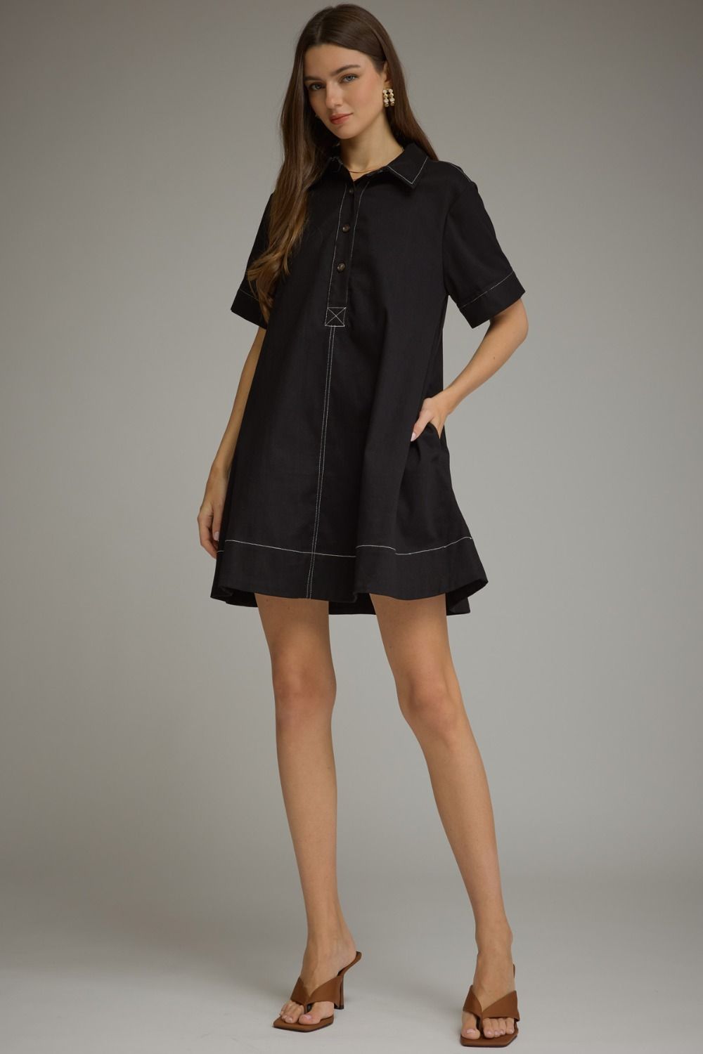 Dex Contrast Stitch Dress