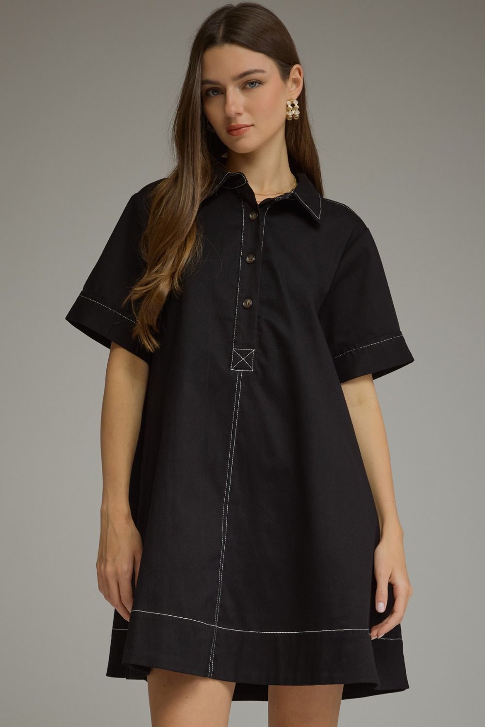 Dex Contrast Stitch Dress