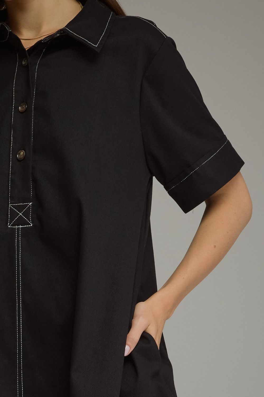 Dex Contrast Stitch Dress