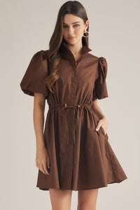 PREORDER Montgomery Puff Sleeve Dress (brown)