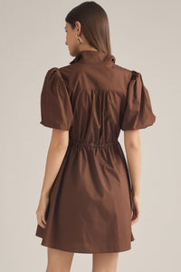 PREORDER Montgomery Puff Sleeve Dress (brown)