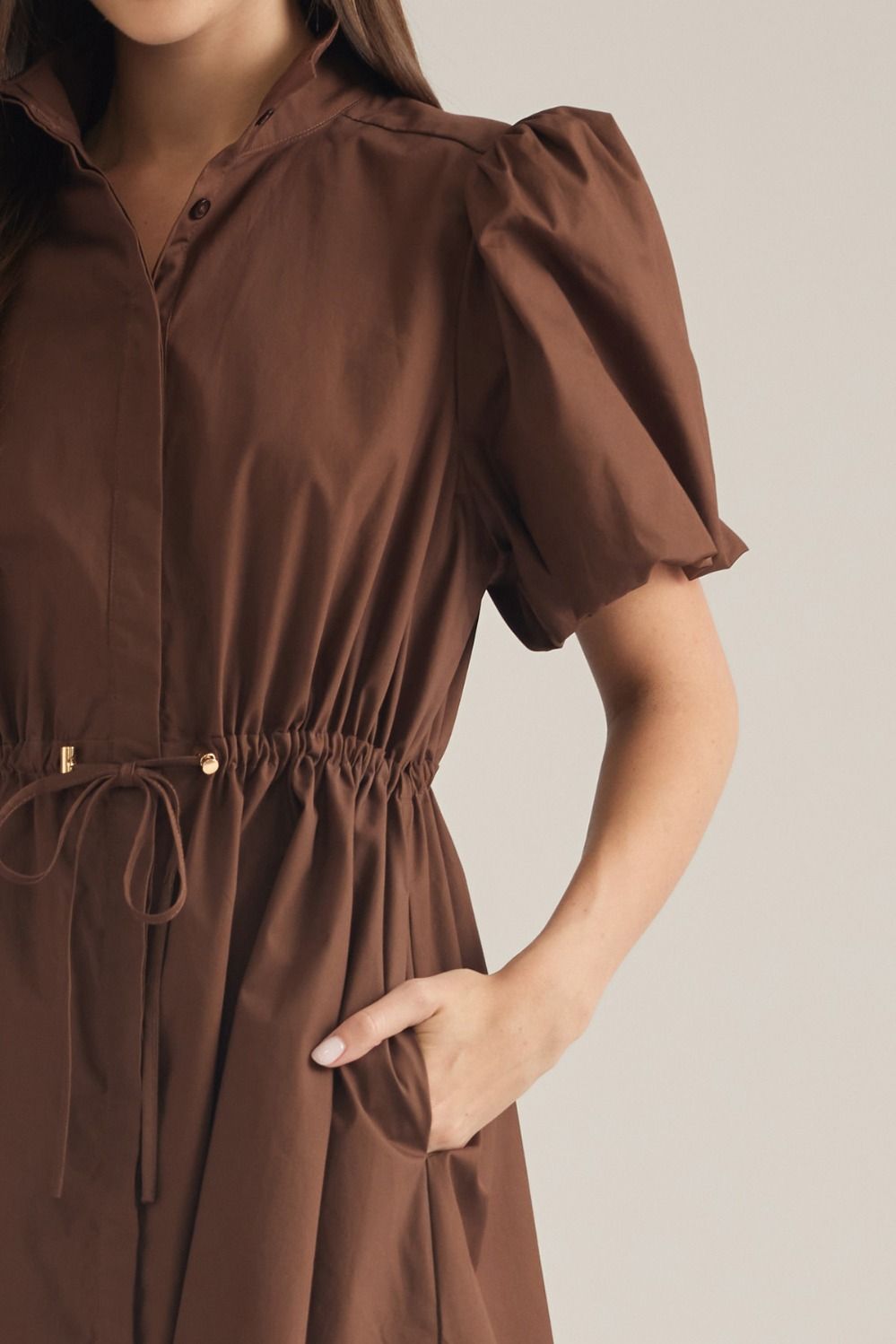 PREORDER Montgomery Puff Sleeve Dress (brown)