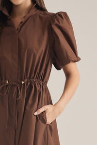 PREORDER Montgomery Puff Sleeve Dress (brown)