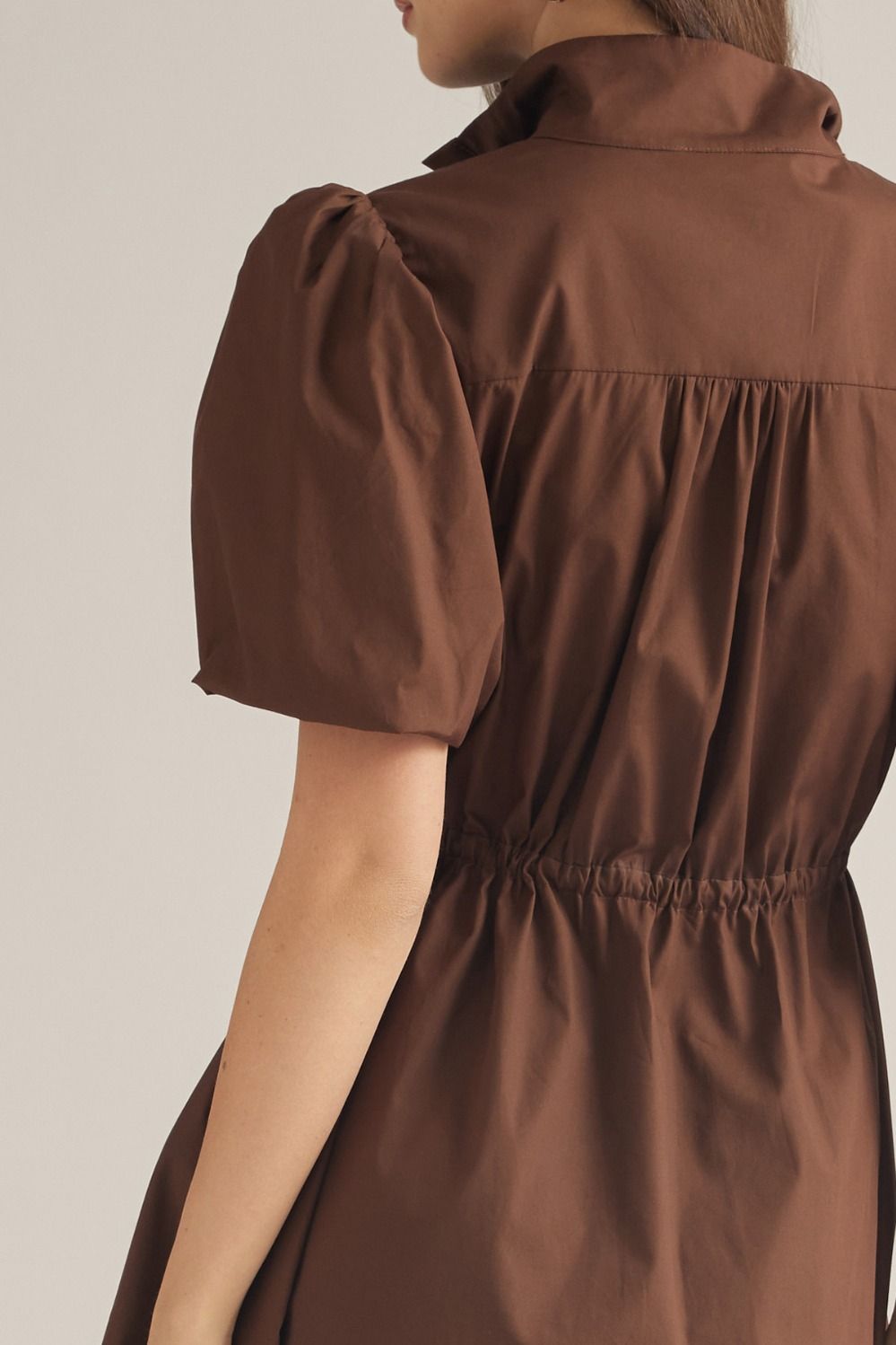 PREORDER Montgomery Puff Sleeve Dress (brown)