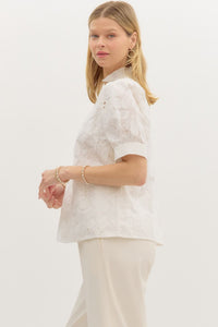 Embroidered White Floral Blouse