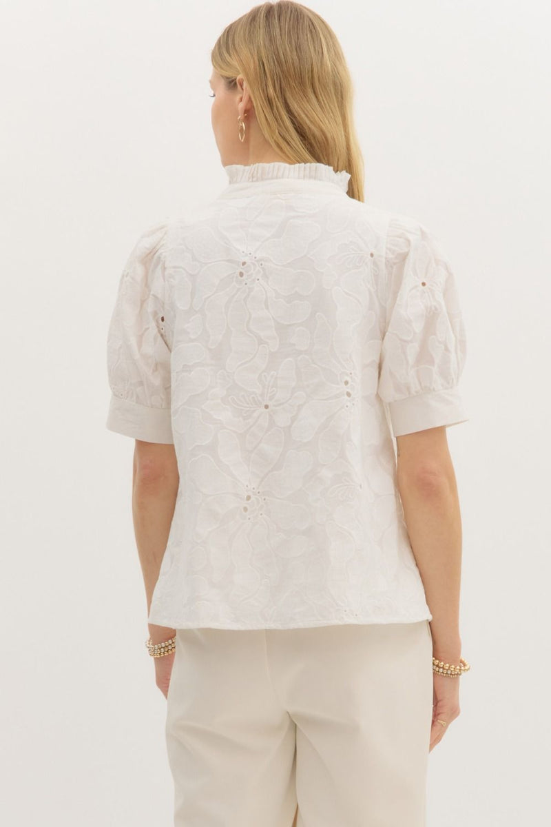 Embroidered White Floral Blouse