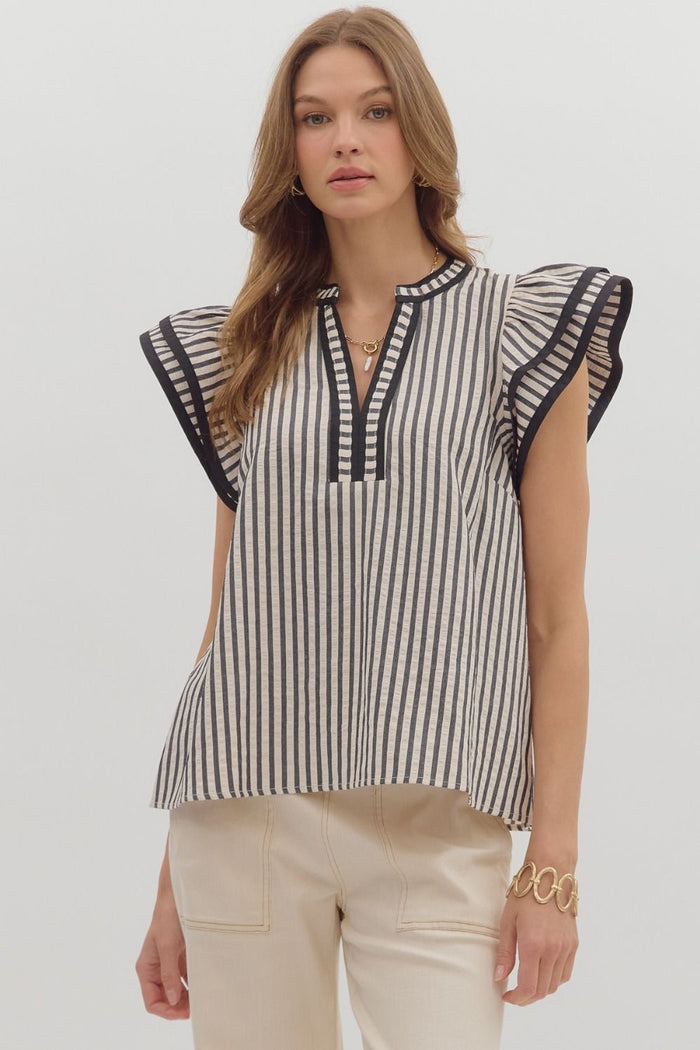 Black Striped Blouse