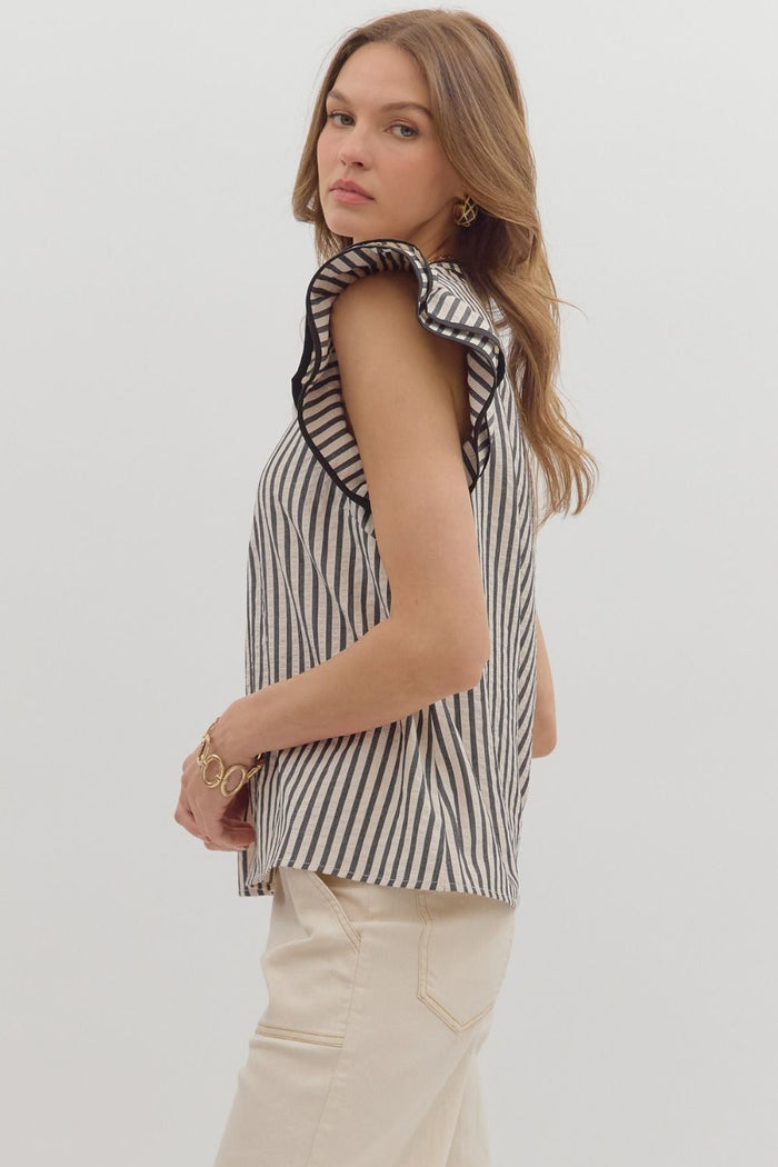 Black Striped Blouse