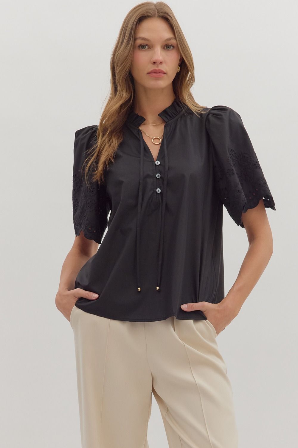 PREORDER Adaleine Blouse (black)