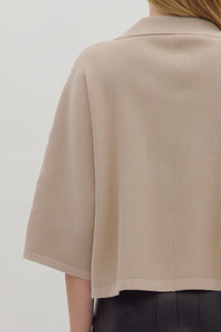 The Townes Collared Top (stone)