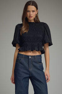 Peyton Puff Sleeve Blouse (black)