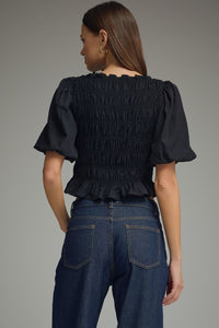 Peyton Puff Sleeve Blouse (black)