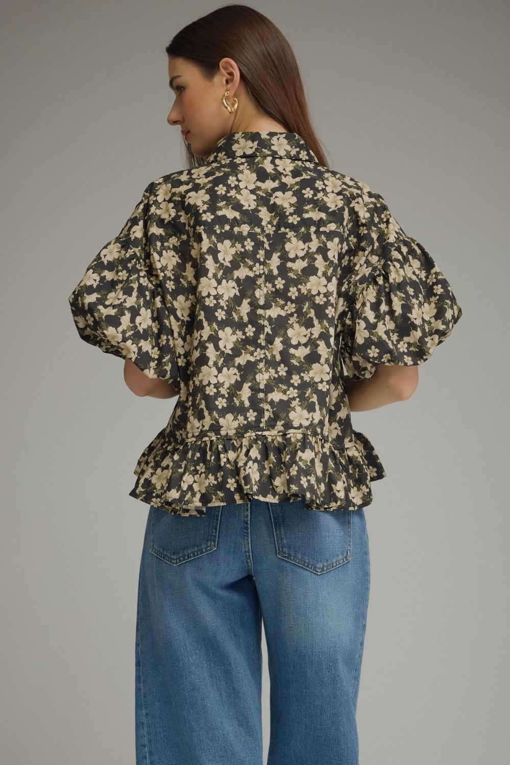 Archer Floral Babydoll Top (black)