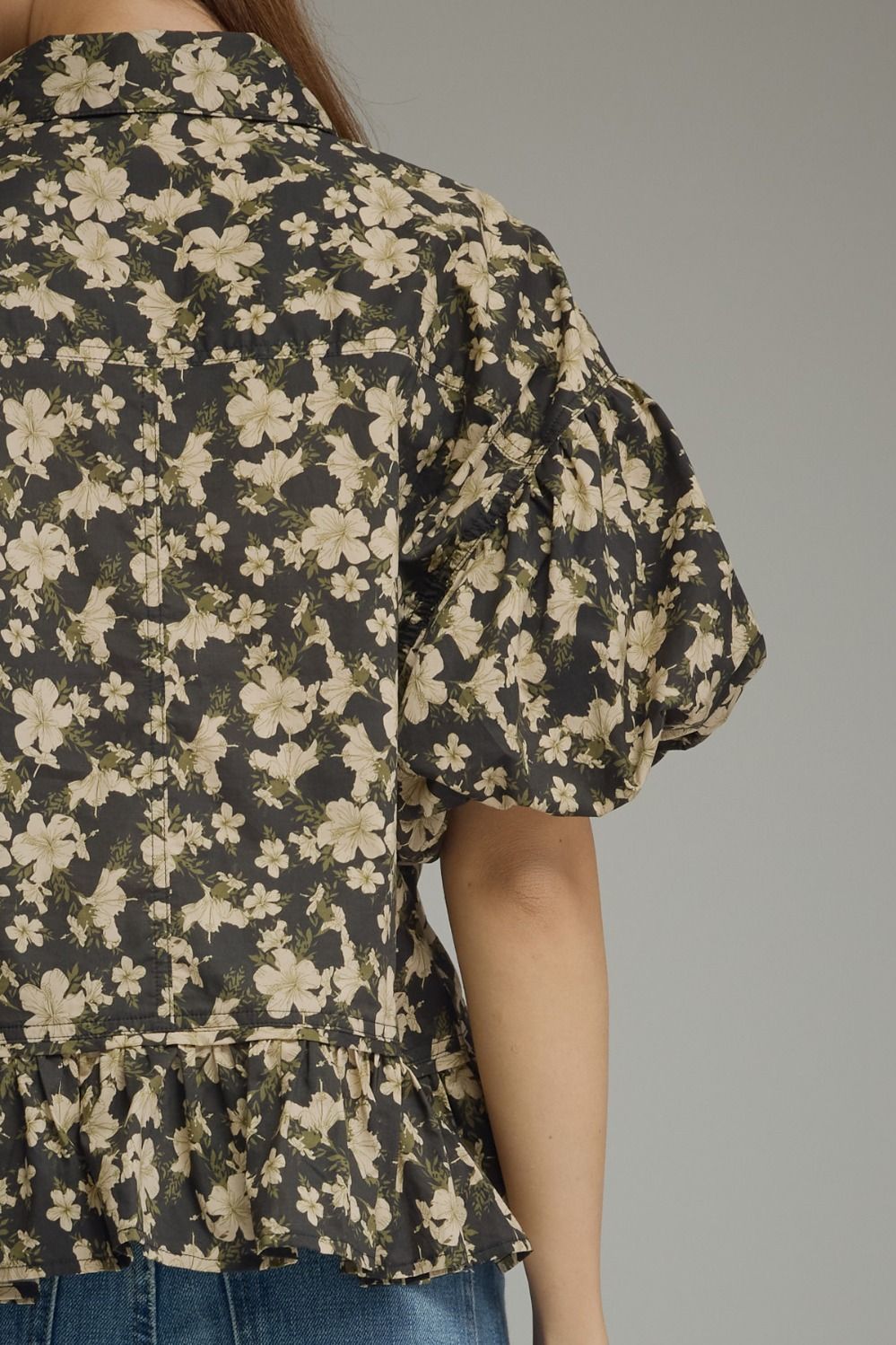 Archer Floral Babydoll Top (black)