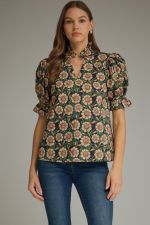 Mila Green Floral Blouse