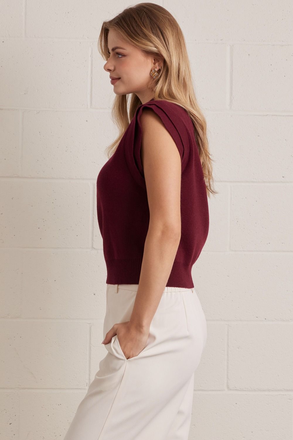 Maroon Sweater Top