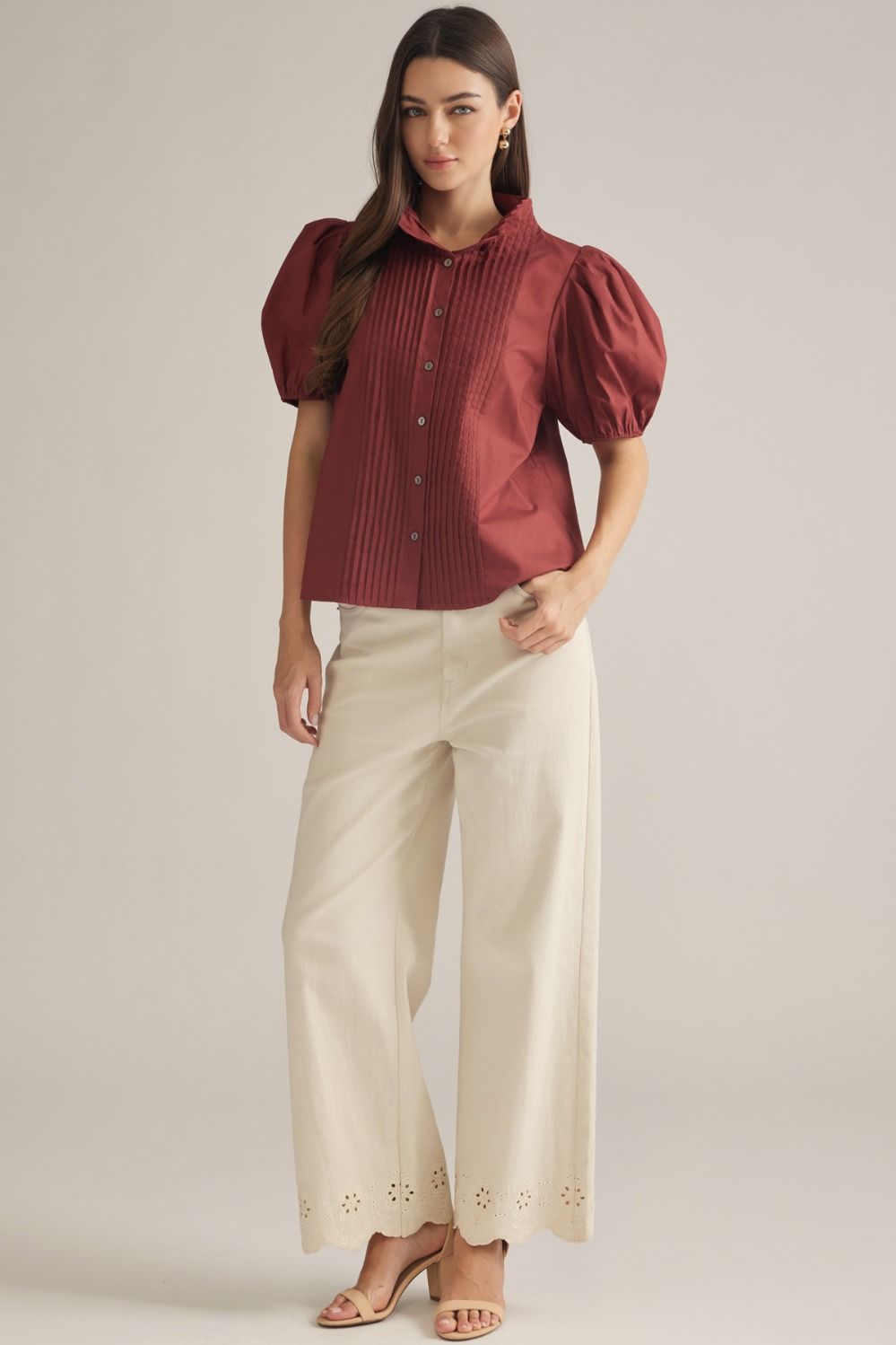 PREORDER Margaret Blouse (bordeaux)