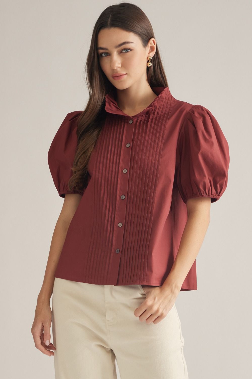 PREORDER Margaret Blouse (bordeaux)