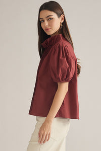 PREORDER Margaret Blouse (bordeaux)