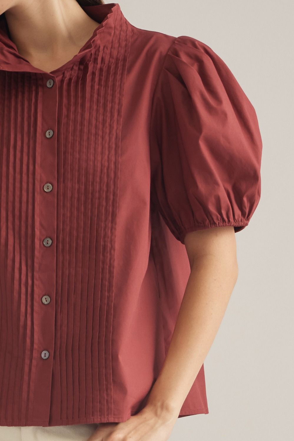 PREORDER Margaret Blouse (bordeaux)
