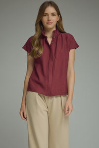 Maroon Ruffled Blouse