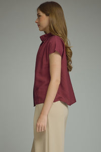 Maroon Ruffled Blouse