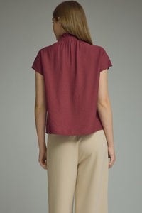 Maroon Ruffled Blouse